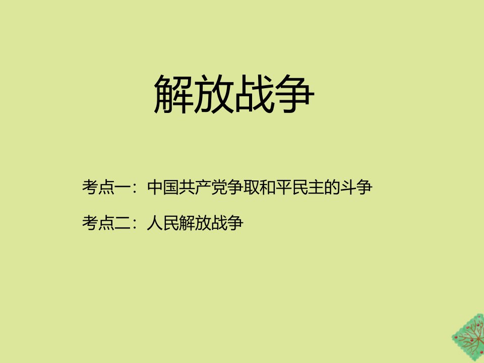 高考历史一轮复习专题精讲十七解放战争课件