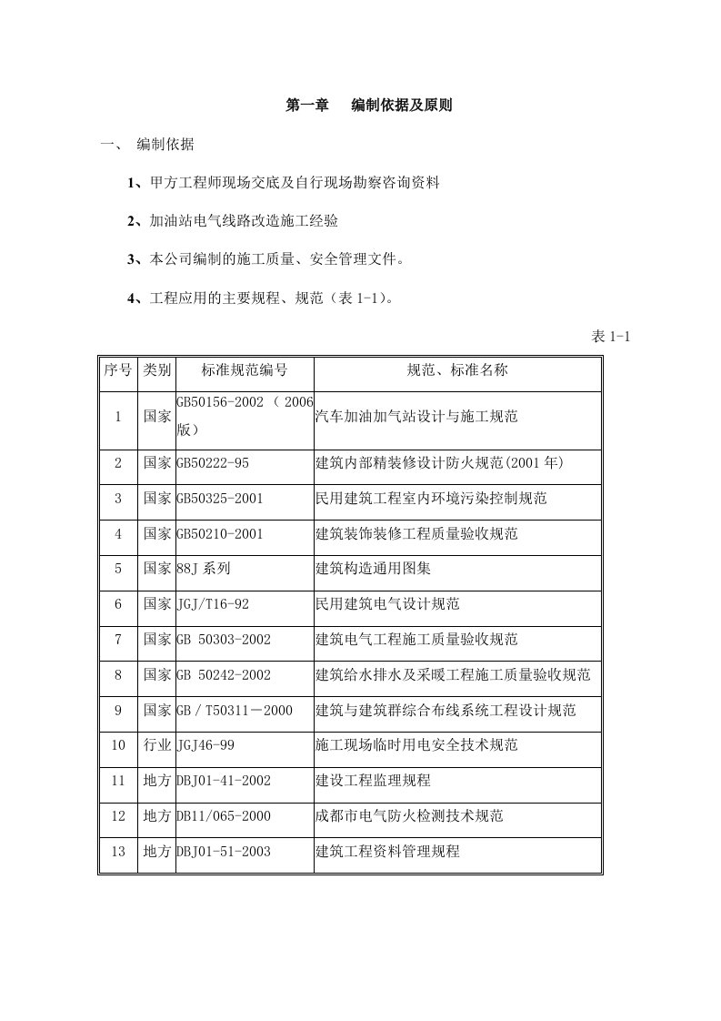 加油站电气线路改造施工方案