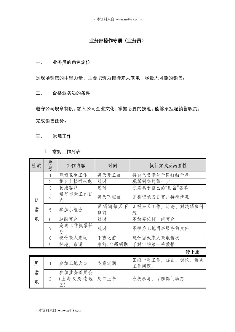 新联康置业公司业务部业务员操作守册(59页)-地产综合