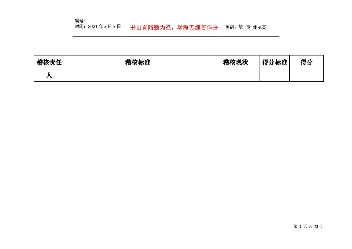 【北京某大型零售的－营运基础考核项目及标准】