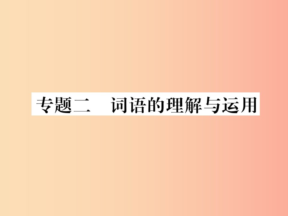 2019年九年级语文上册专题2词语的理解与运用作业课件新人教版