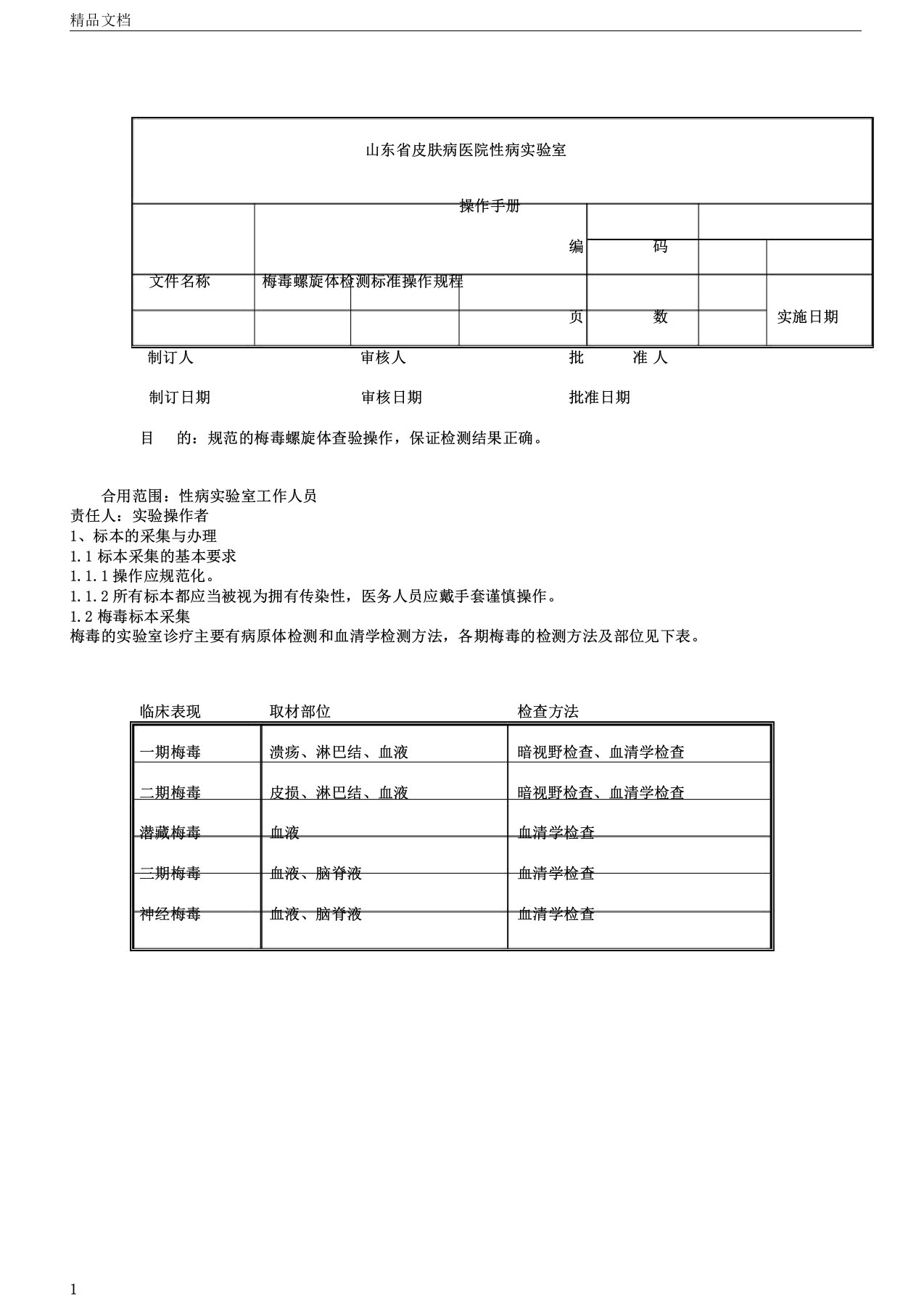 性病实验室梅毒SOP