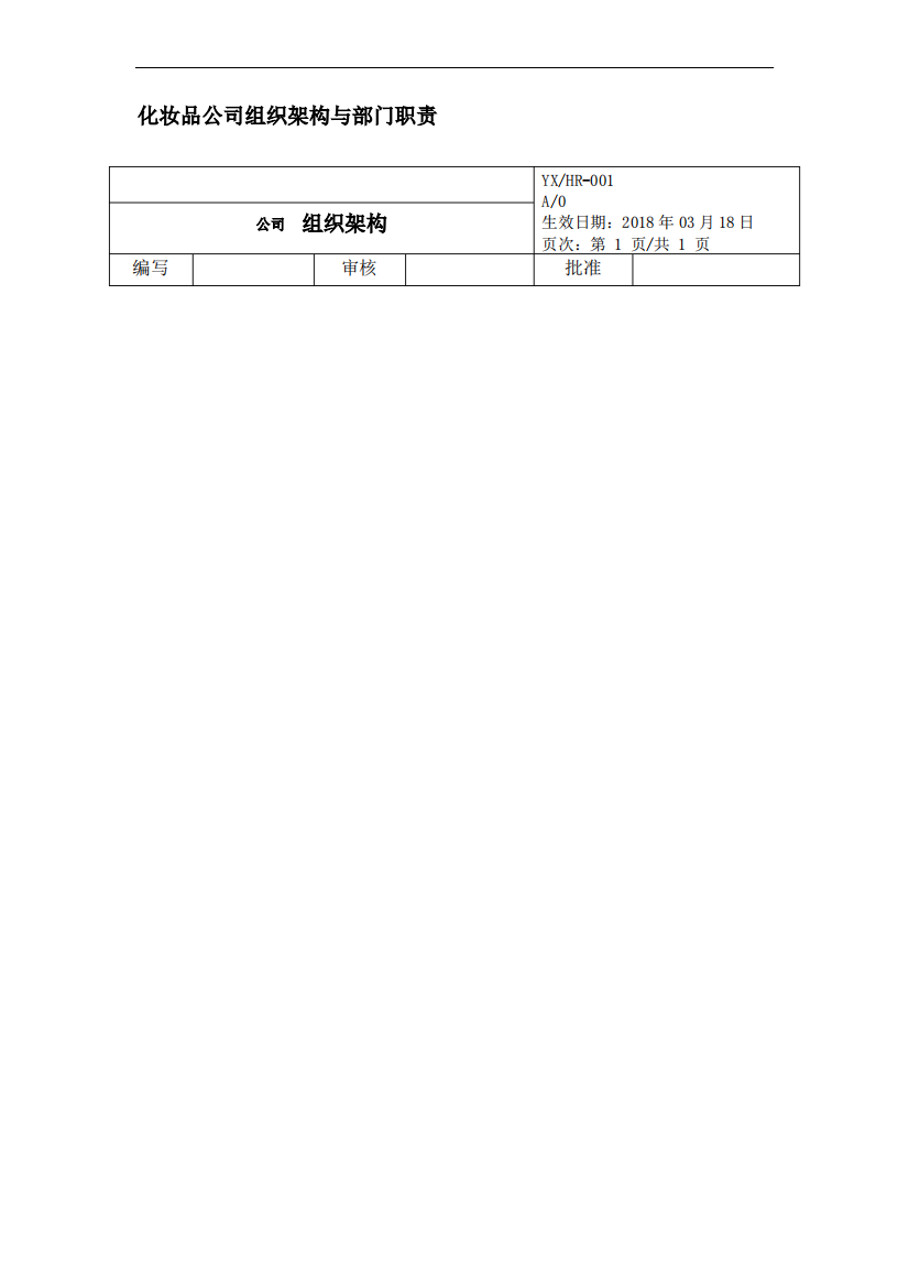 化妆品公司组织架构与部门职责【精】