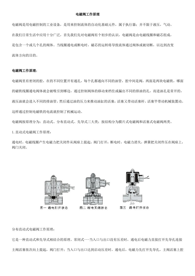 电磁阀工作原理