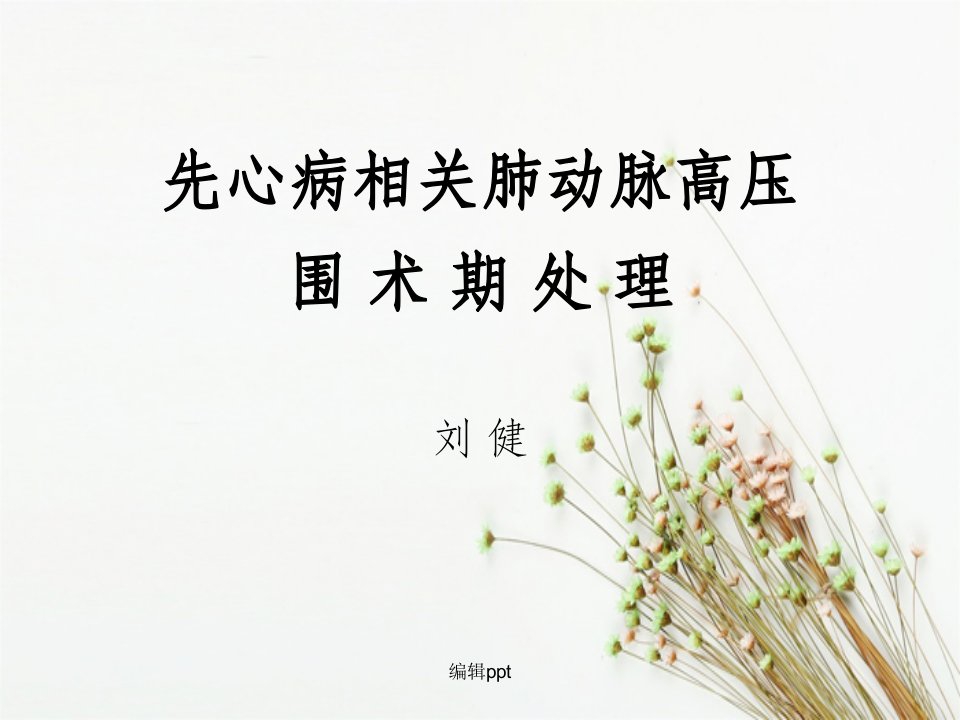 肺动脉高压的围术期处理