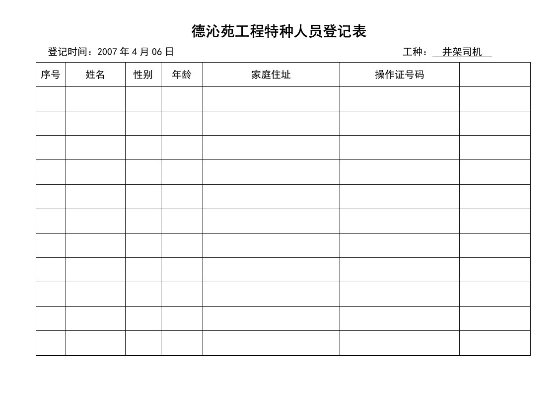 建筑资料-德沁苑工程特种人员登记表_001