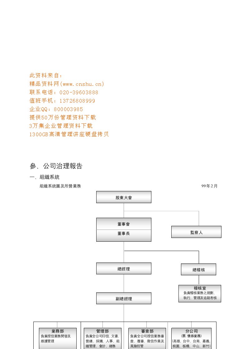 精选现代企业公司治理报告