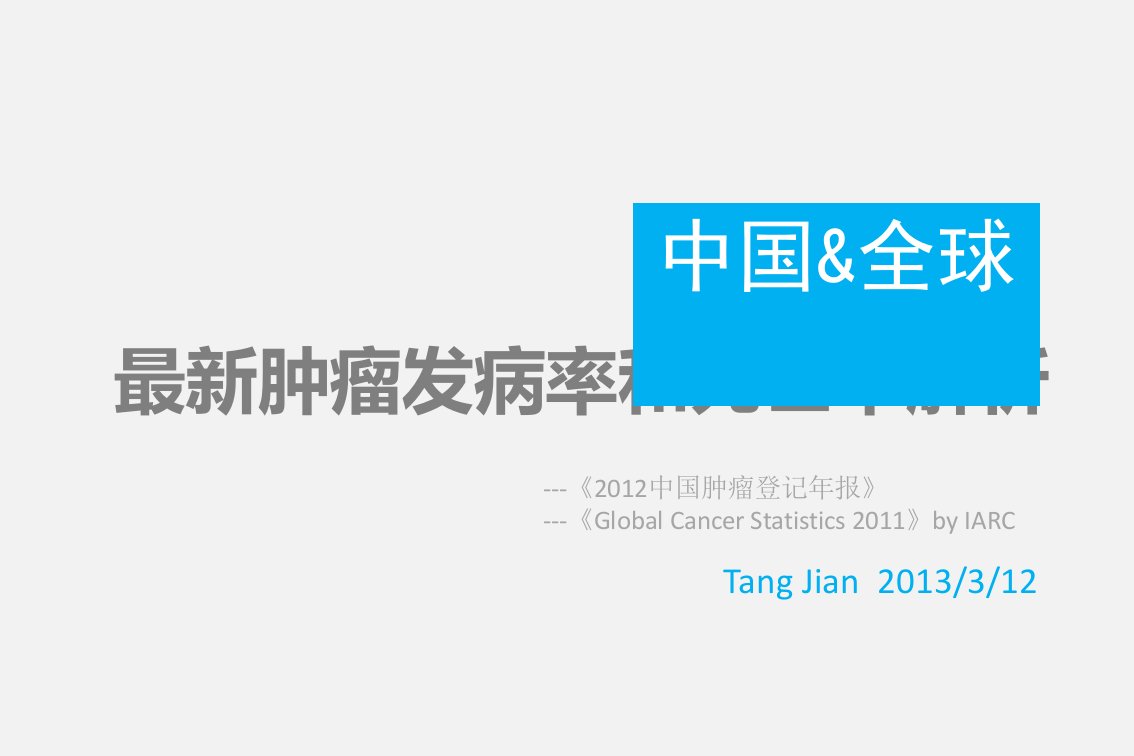 最新中国和全球肿瘤发病率和死亡率解析