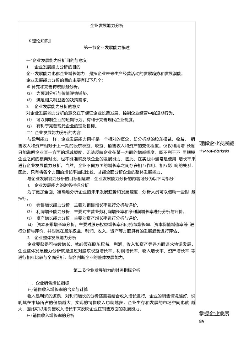 上市公司企业发展能力分析