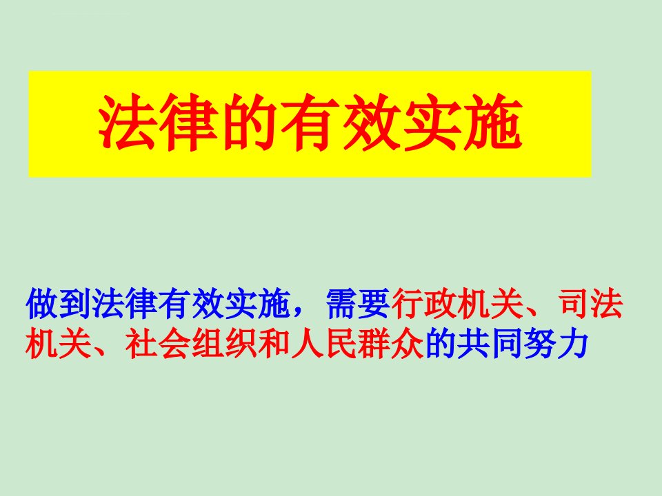 法律的有效实施课件