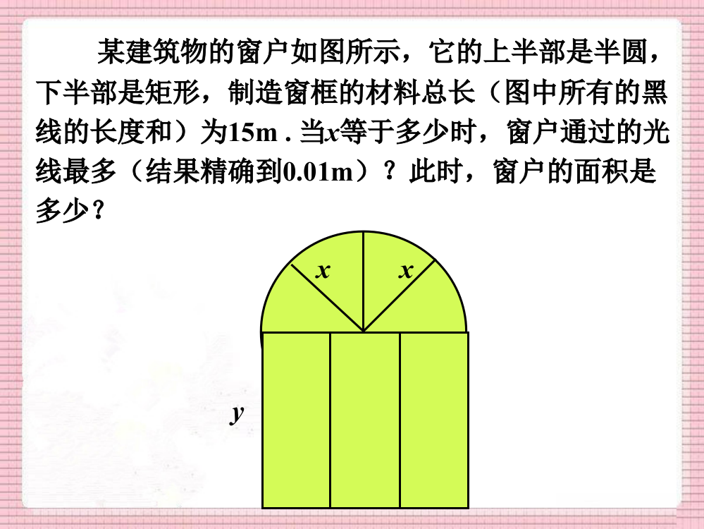 窗户面积_二次函数的应用