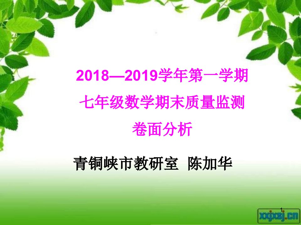 20182019学年第一学期七年级数学期末质量监测卷面分析课件