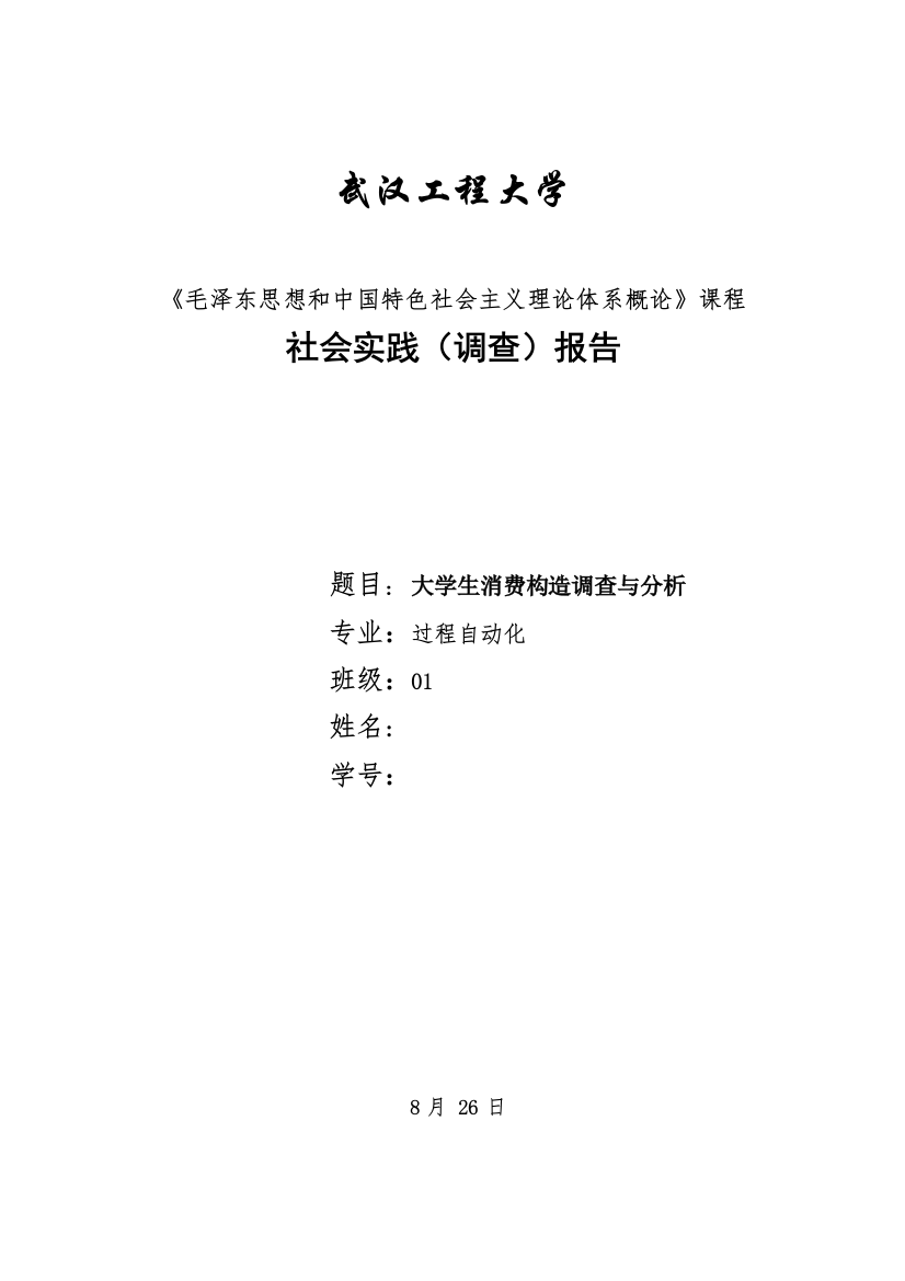 毛概社会实践调查报告范文