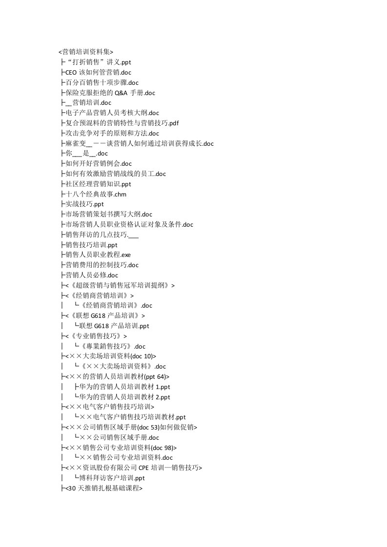 《营销培训资料集》word版