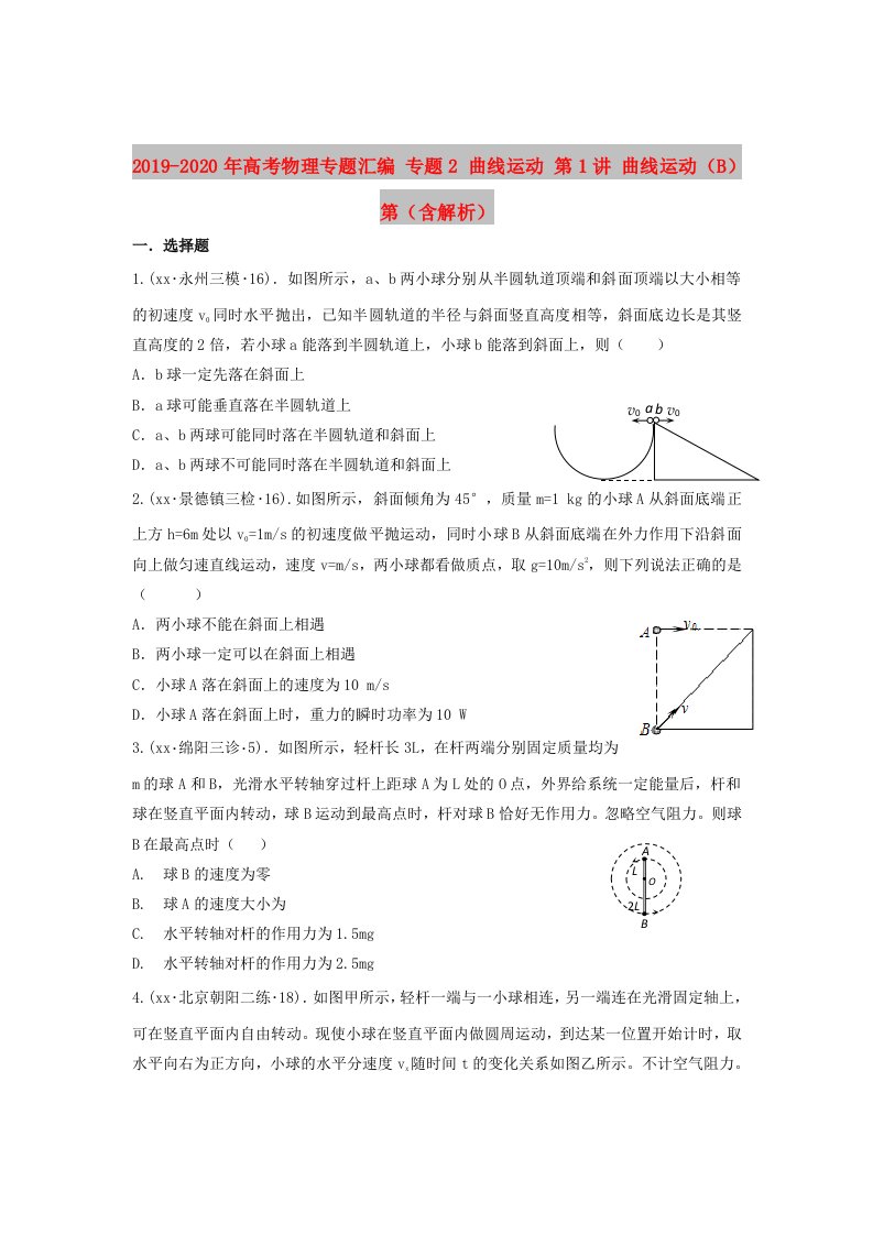 2019-2020年高考物理专题汇编