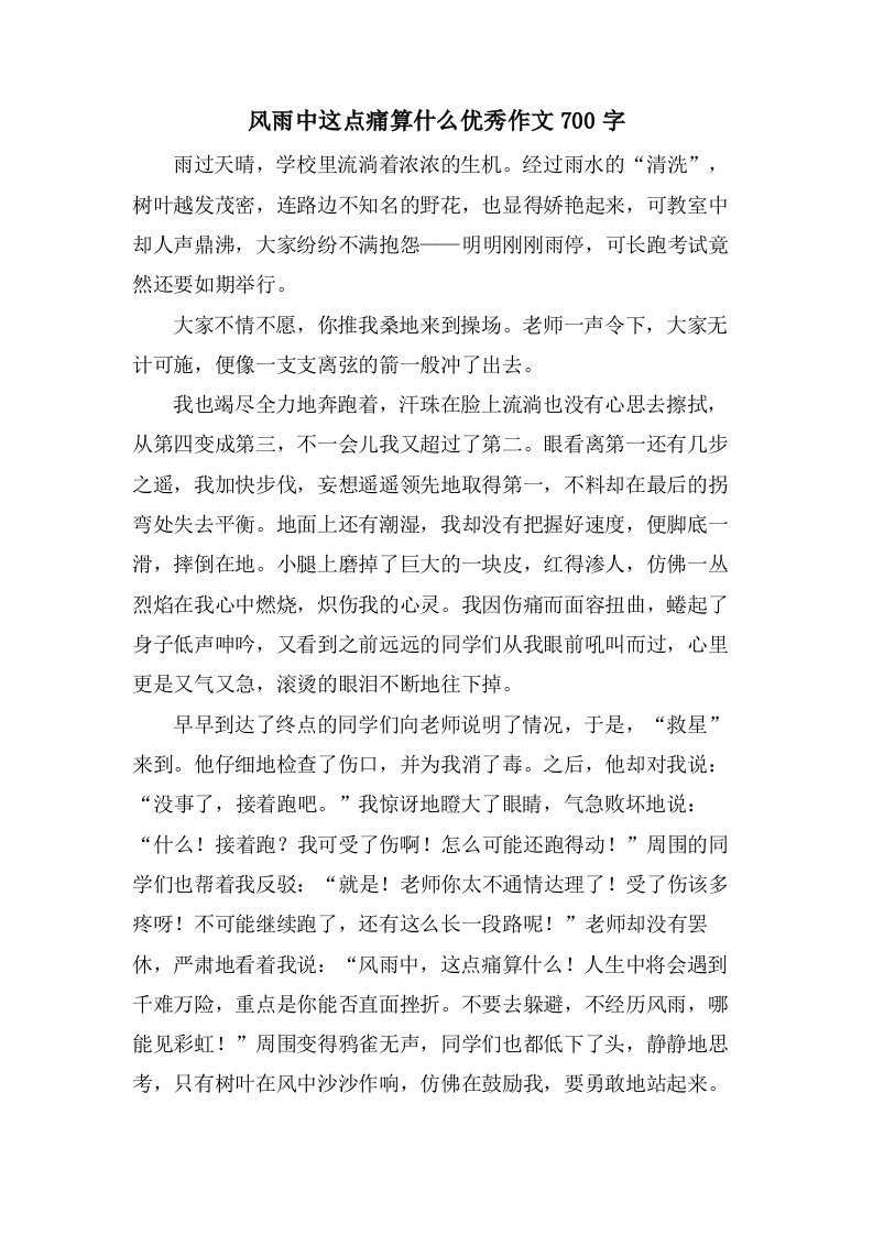 风雨中这点痛算什么作文700字