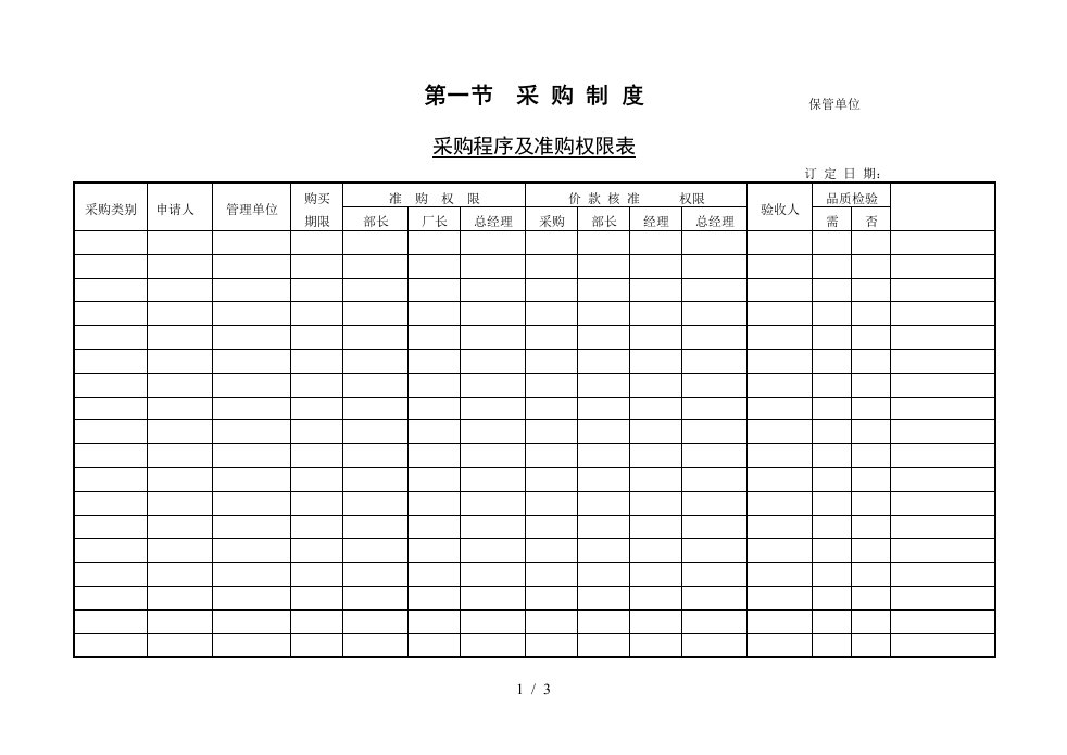 采购管理表格汇编82