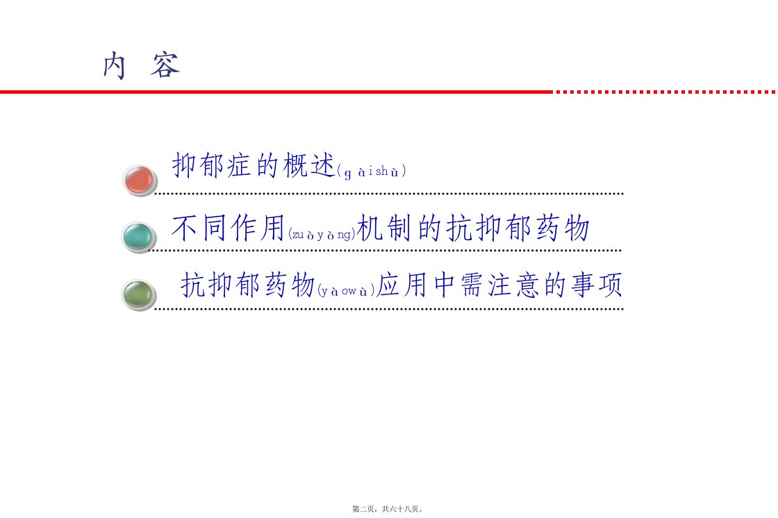 医学专题抗抑郁药的使用廖晓飞