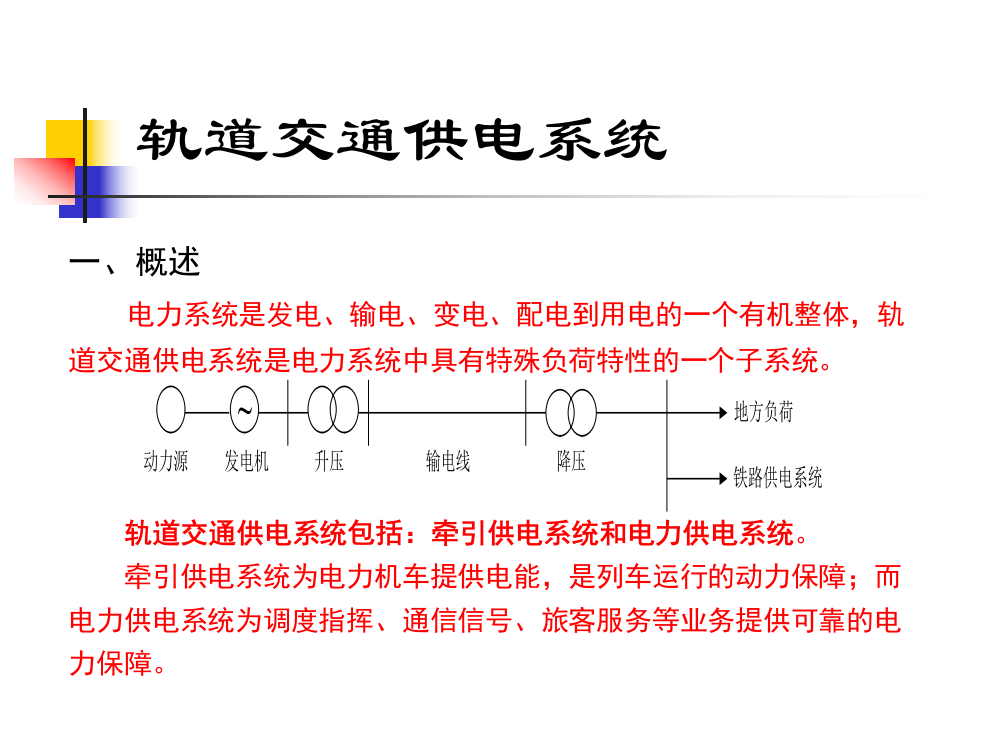 轨道交通牵引供电系统