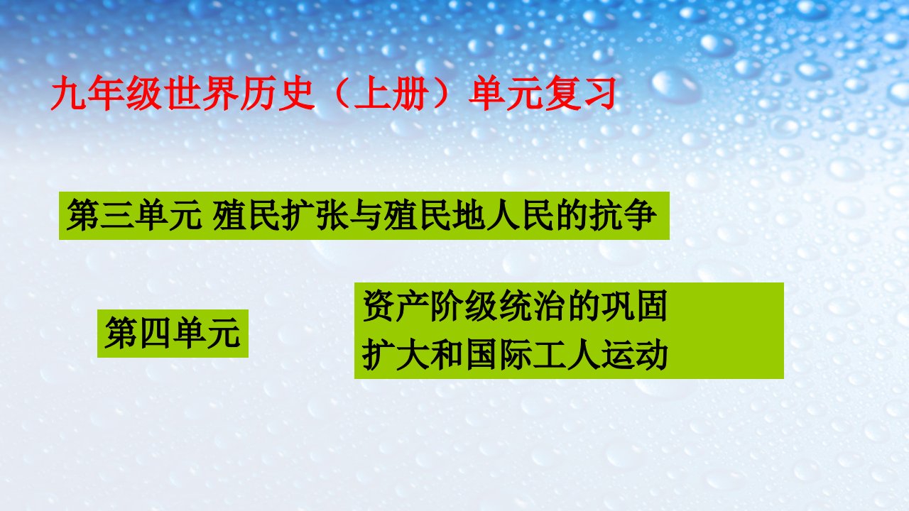 九年级历史上册第三、四单元复习ppt课件(人教版)