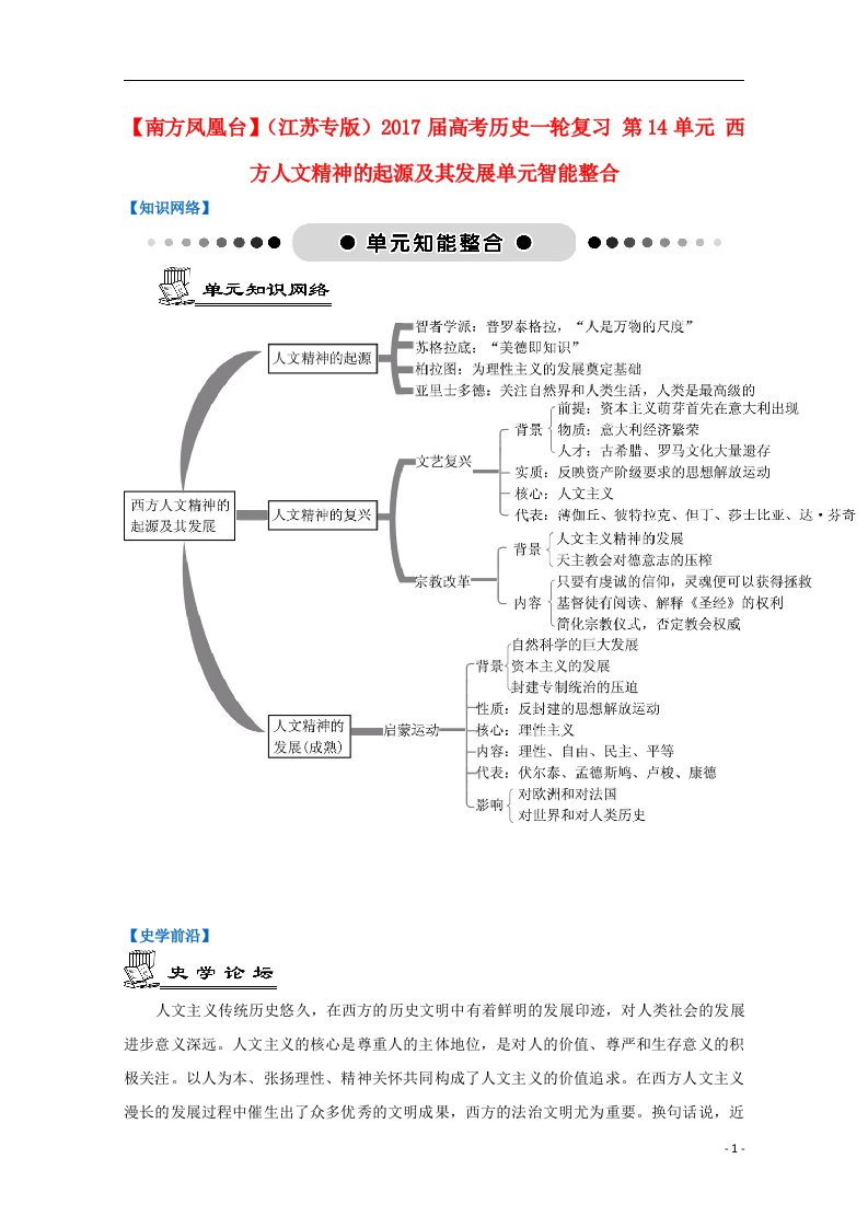 高考历史一轮复习