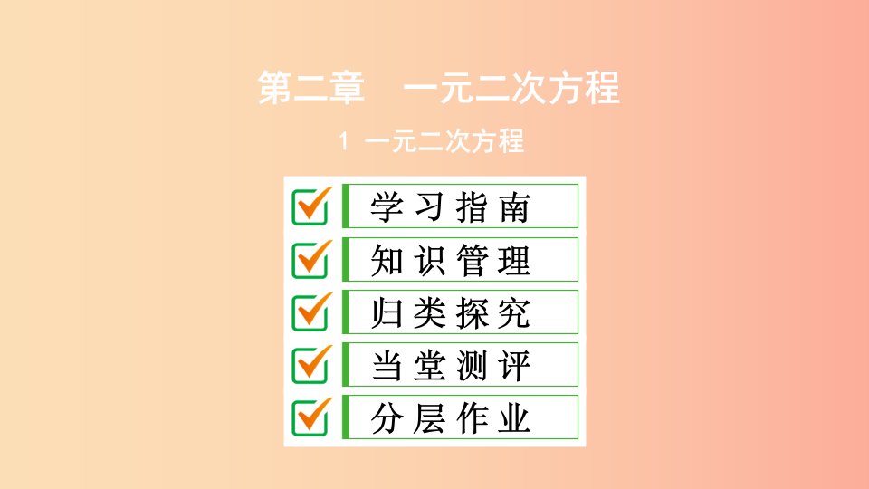 2019届九年级数学上册第二章一元二次方程1一元二次方程课件（新版）北师大版