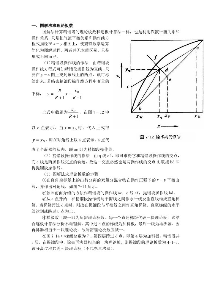 图解法求理论板数