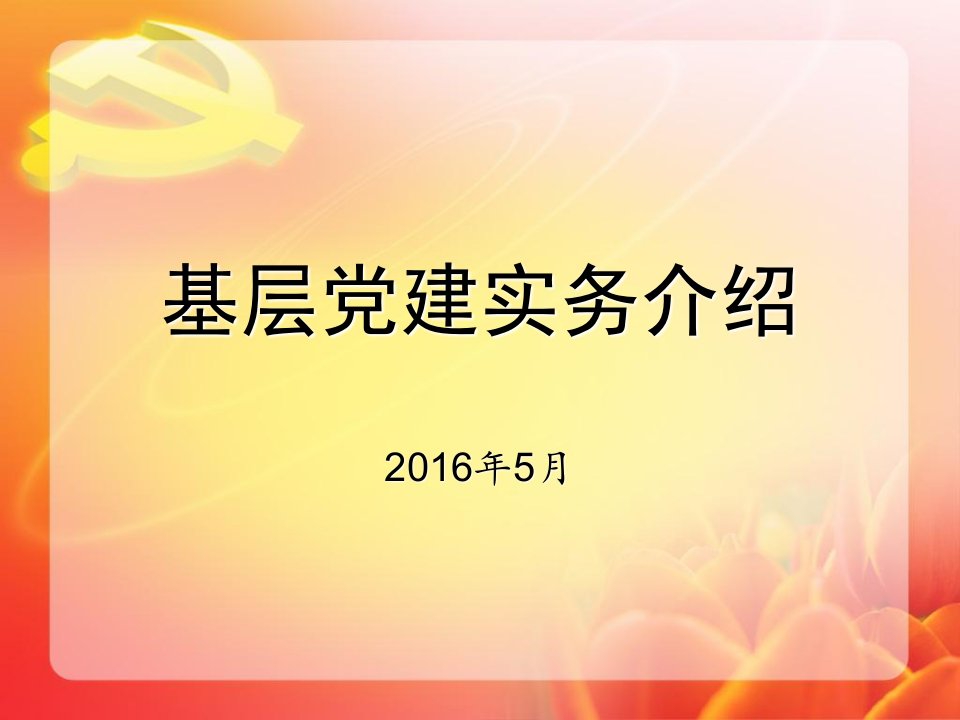 基层党建实务介绍ppt课件