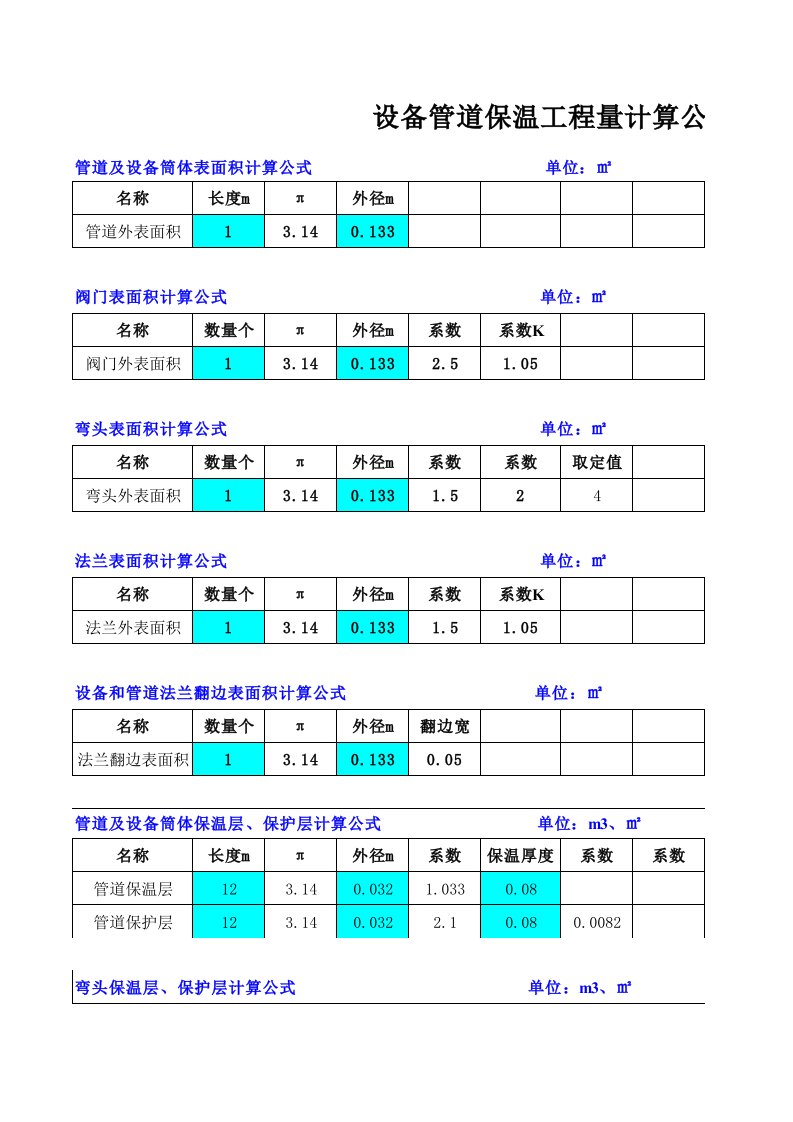 设备管道保温工程量计算公式(1)（精选）