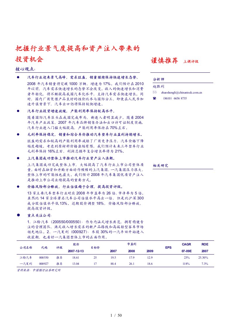 汽车行业前景分析状况