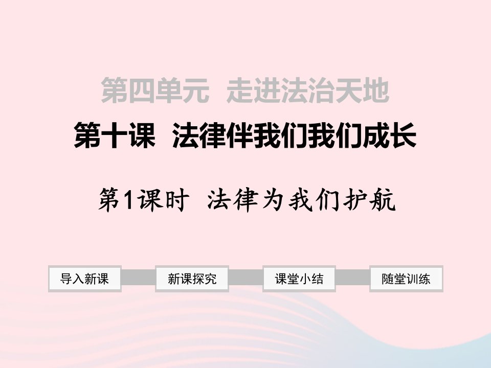 2019年春七年级道德与法治下册法律伴我们成长第1框法律为我们护航课件新人教版