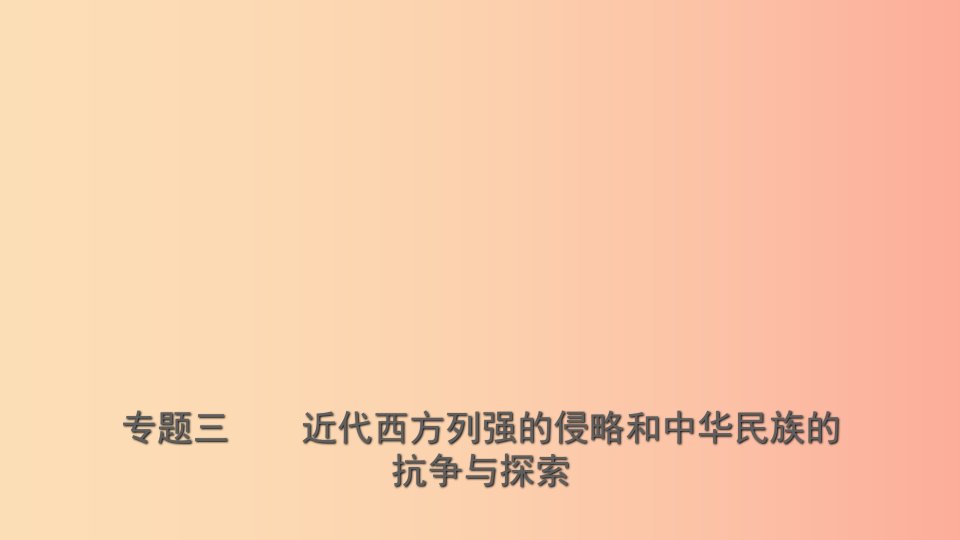 山东省2019年中考历史专题复习