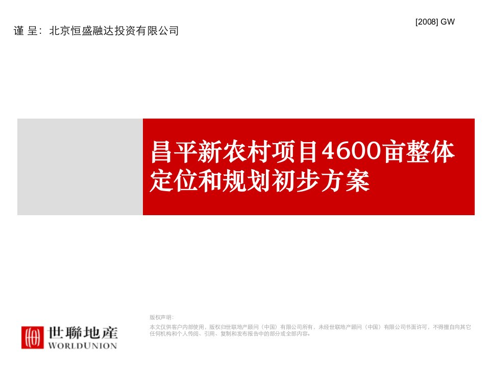 新农村项目4600亩整体定位和规划初步方案