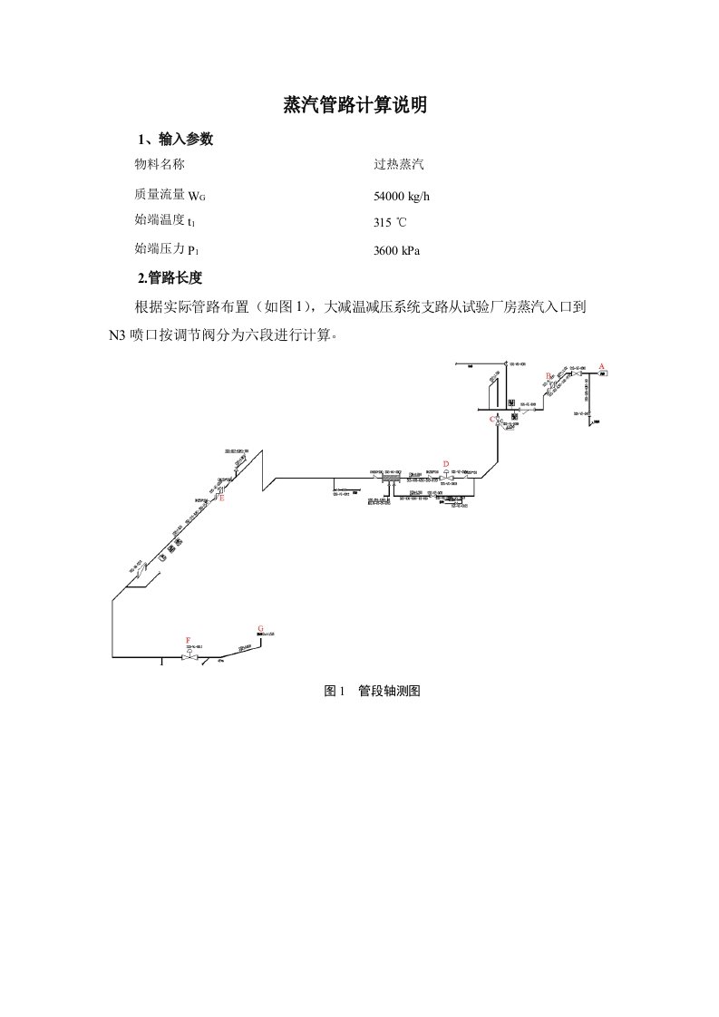 蒸汽管道压力降计算书