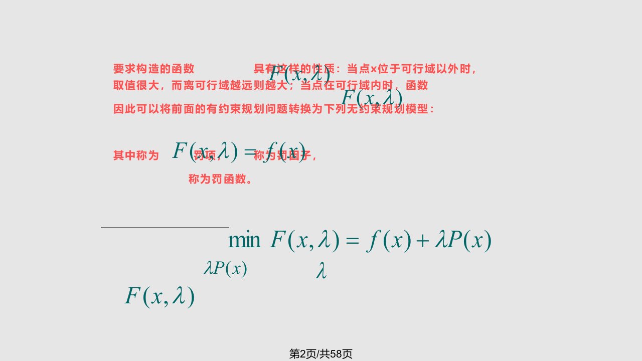 一非线规划问题的几种求解方法罚函数法外点法