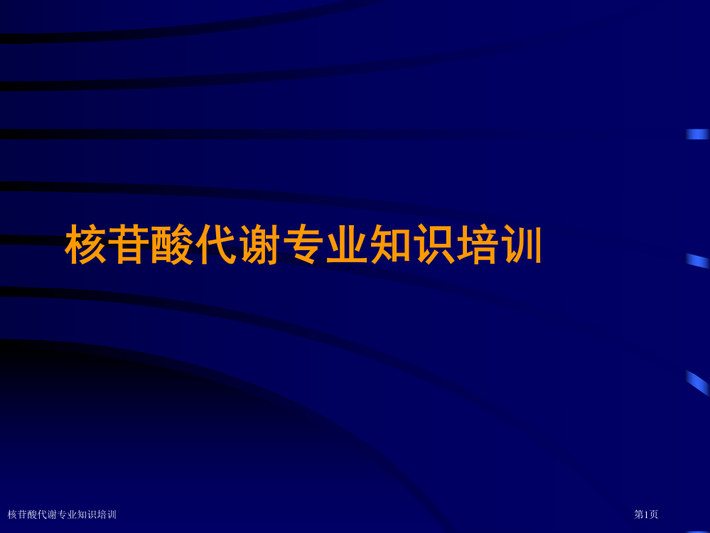 核苷酸代谢专业知识培训