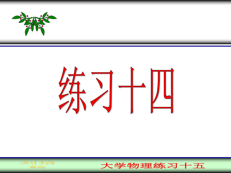 大学物理练习题十四市公开课获奖课件省名师示范课获奖课件