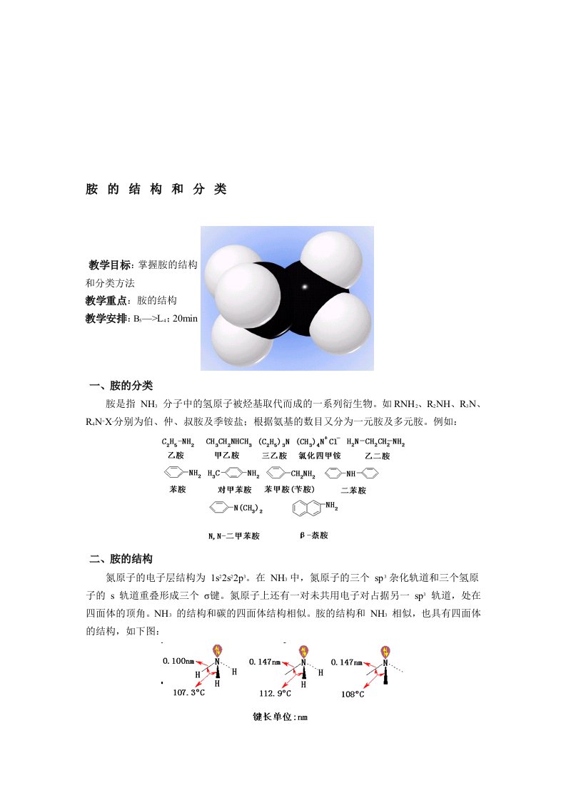 胺类的结构(B)