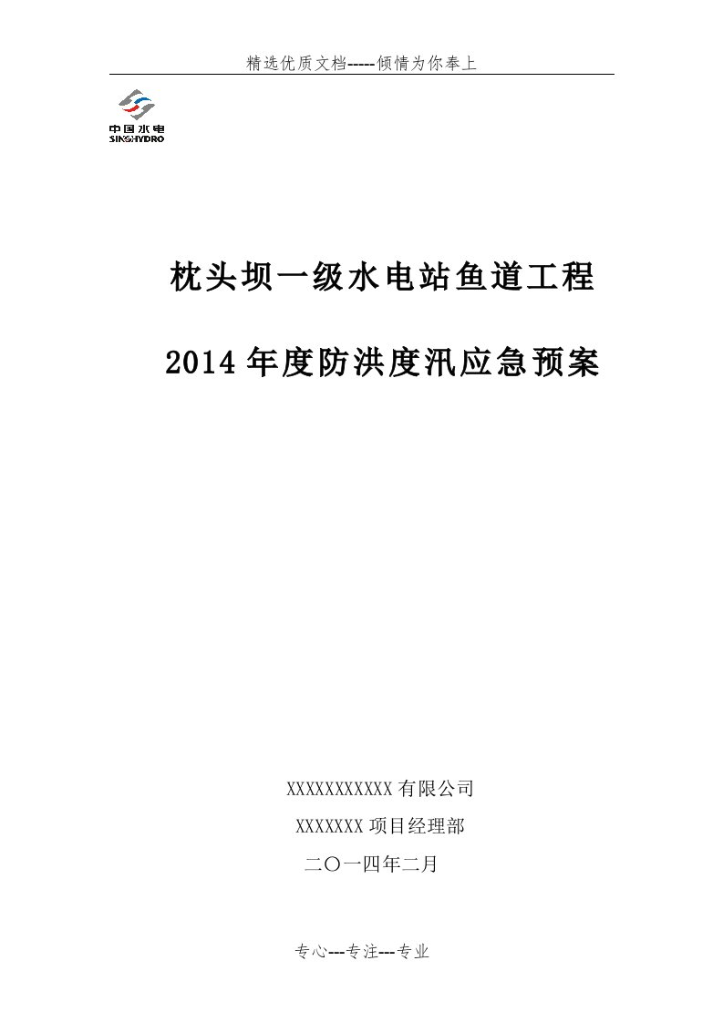 防洪度汛应急预案(共25页)