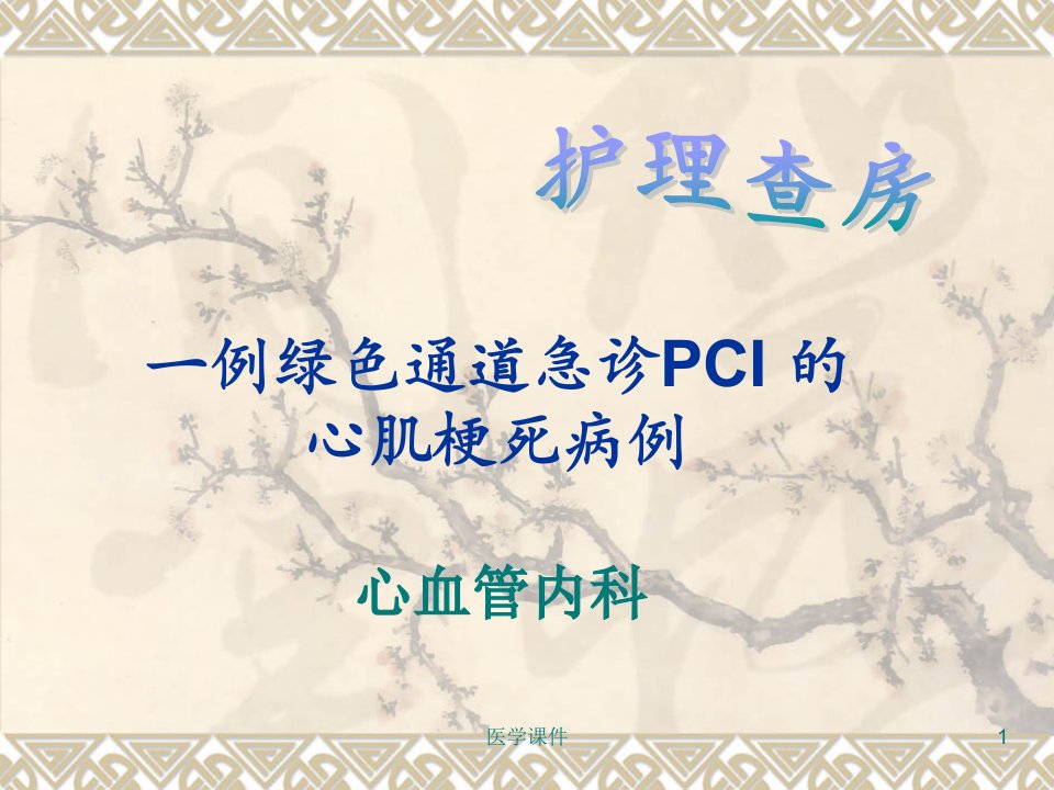 护理查房--一例绿色通道急诊PCI