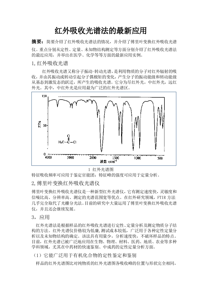 红外吸收光谱的最新应用