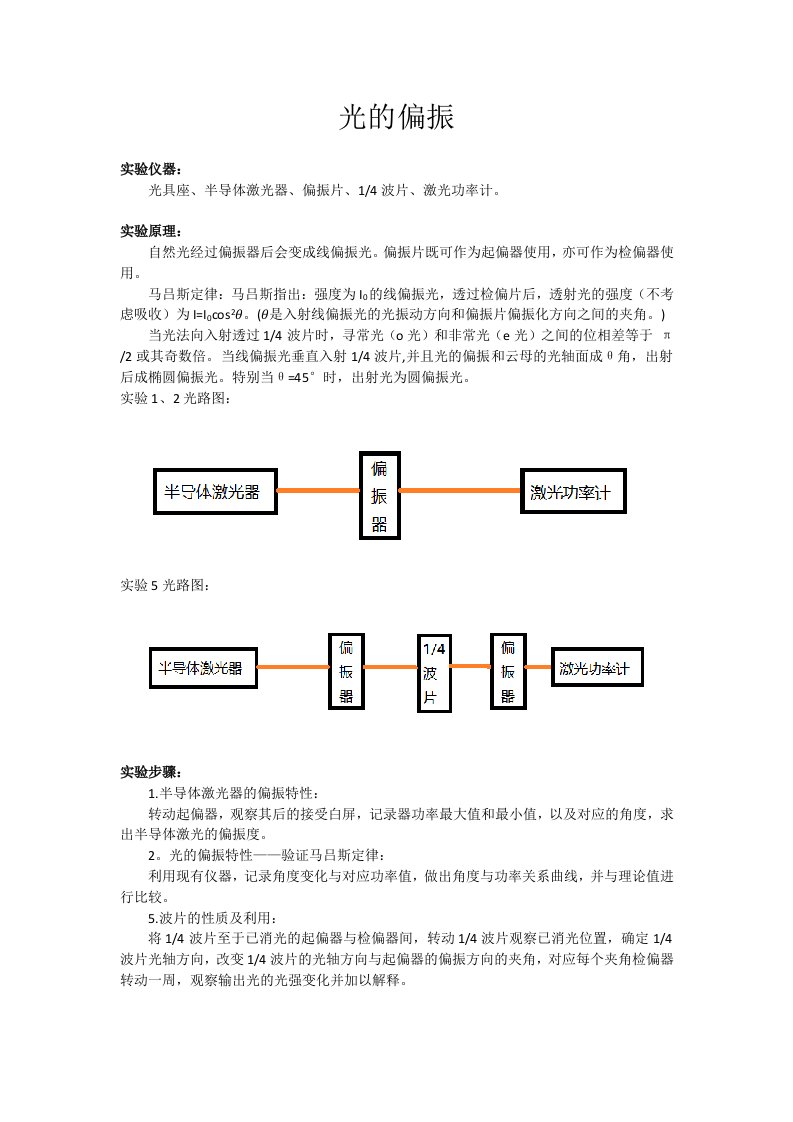 光的偏振实验报告