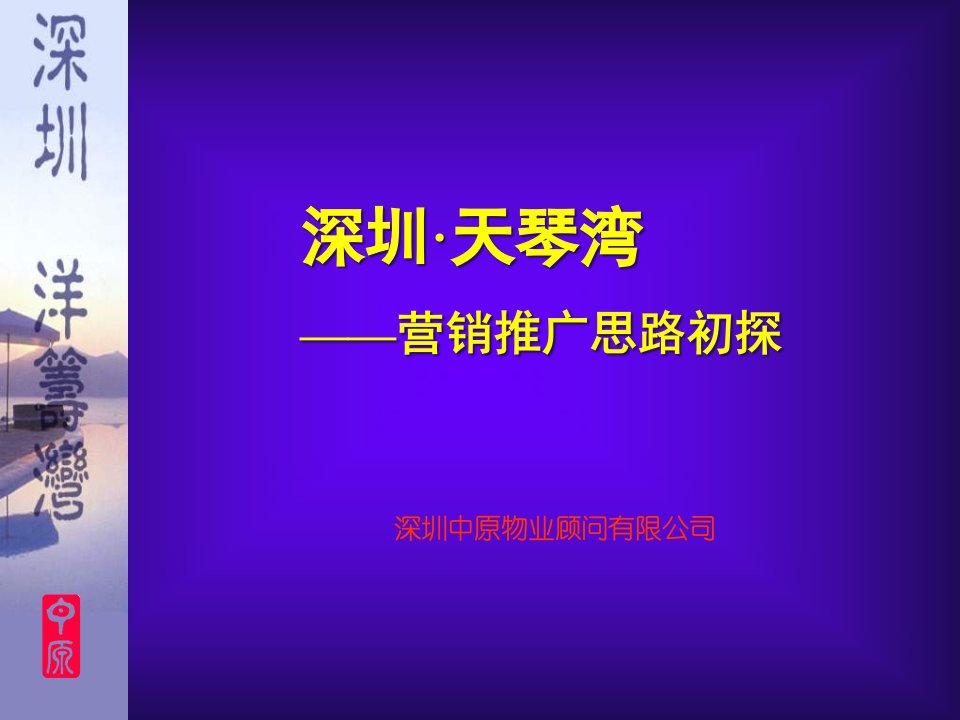 [精选]中原地产深圳天琴湾营销策略思路