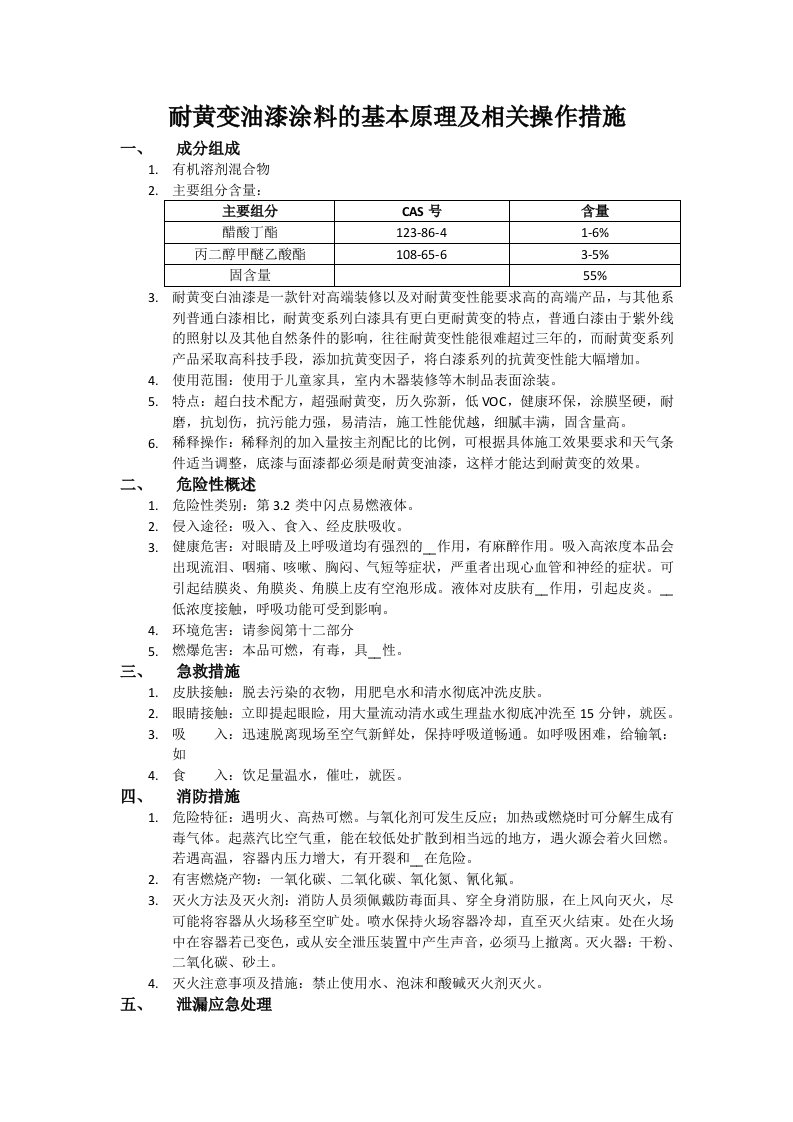 耐黄变油漆涂料的基本原理及相关操作措施