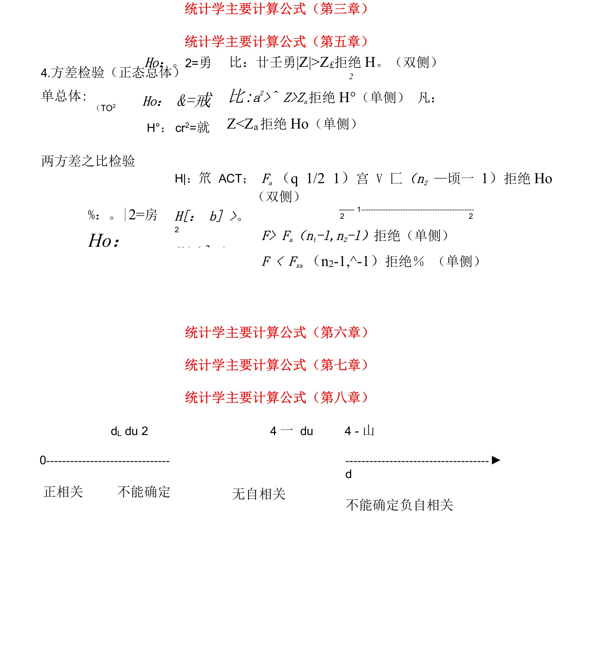 统计学主要计算公式