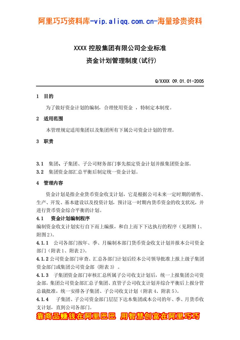 【2022精编】控股集团有限公司企业标准资金计划管理制度试行doc16)