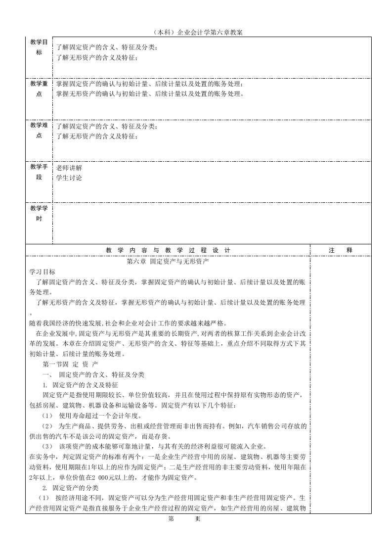 （本科）企业会计学第六章教案