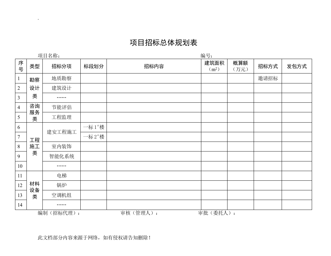 招标管理表格-9页