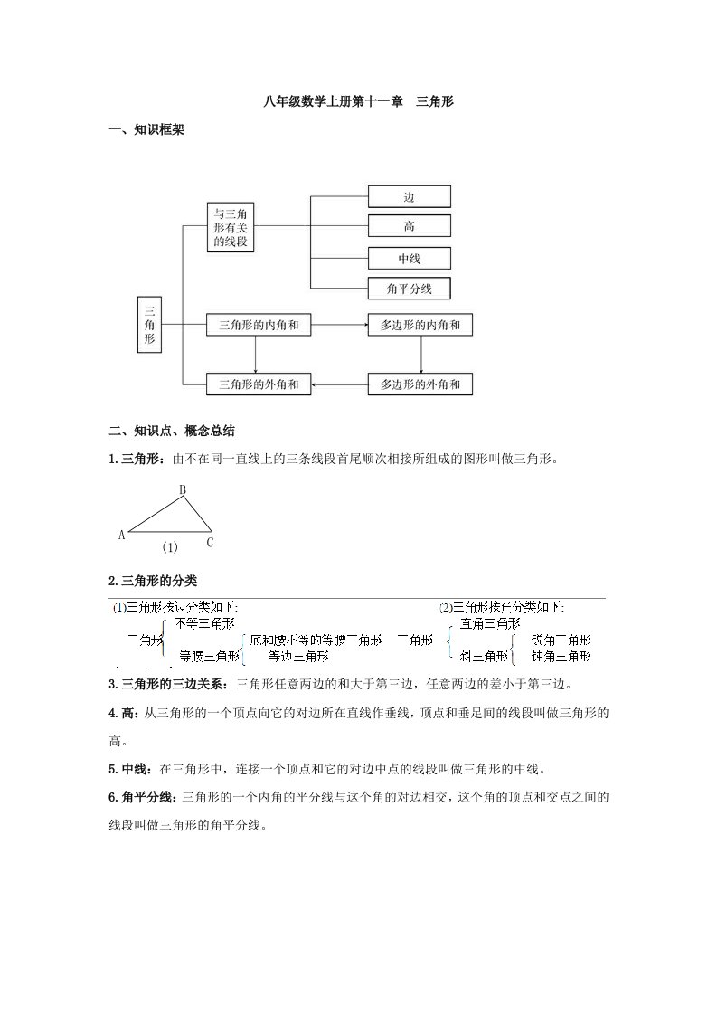 初一数学三角形知识点