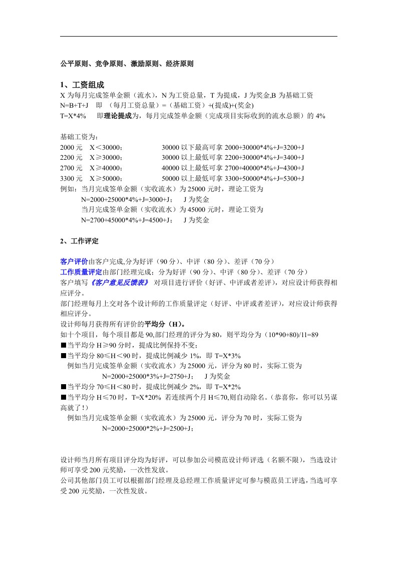 建筑资料-广告公司工资考核制度